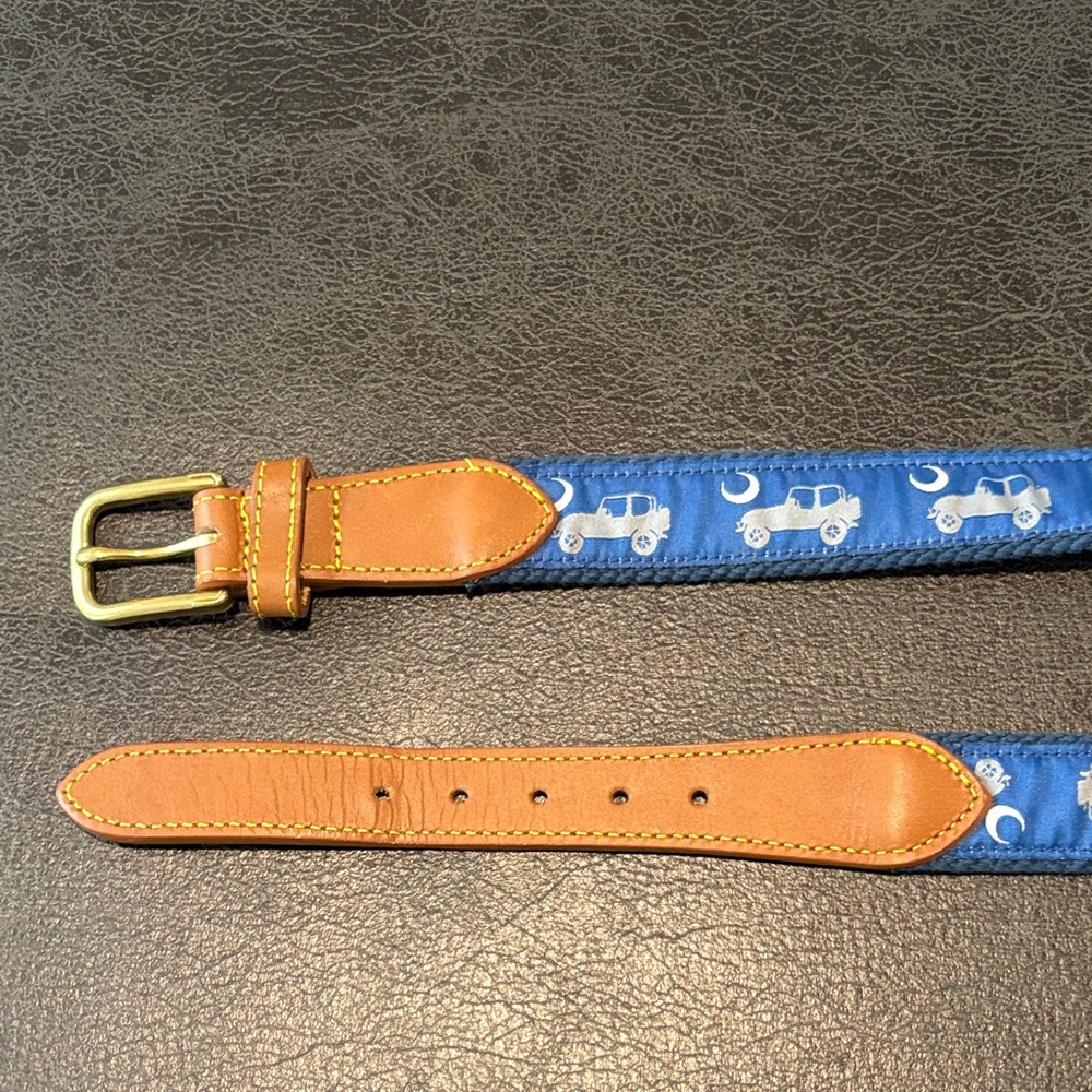 Simply Southern Blue and Tan Belt with Jeep Pattern